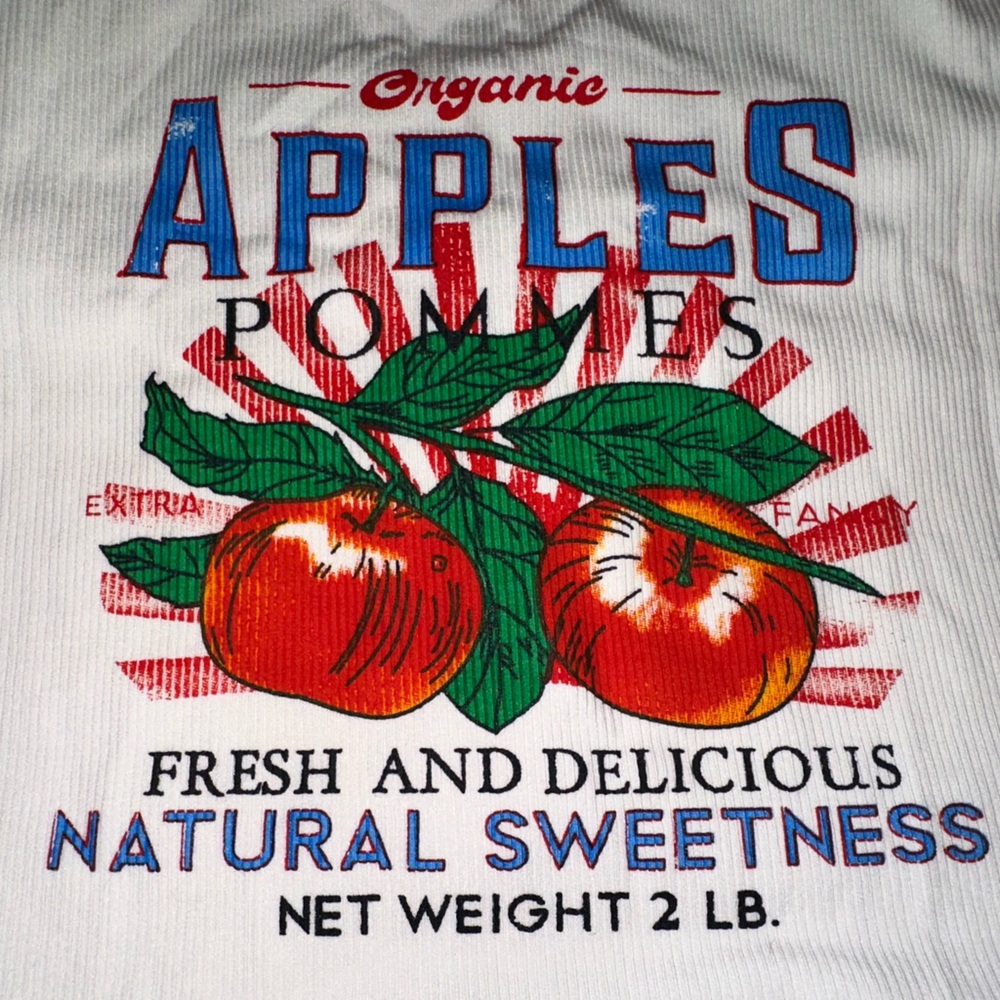 Organic Apples Crop Top Shirt - Picture 3 of 9